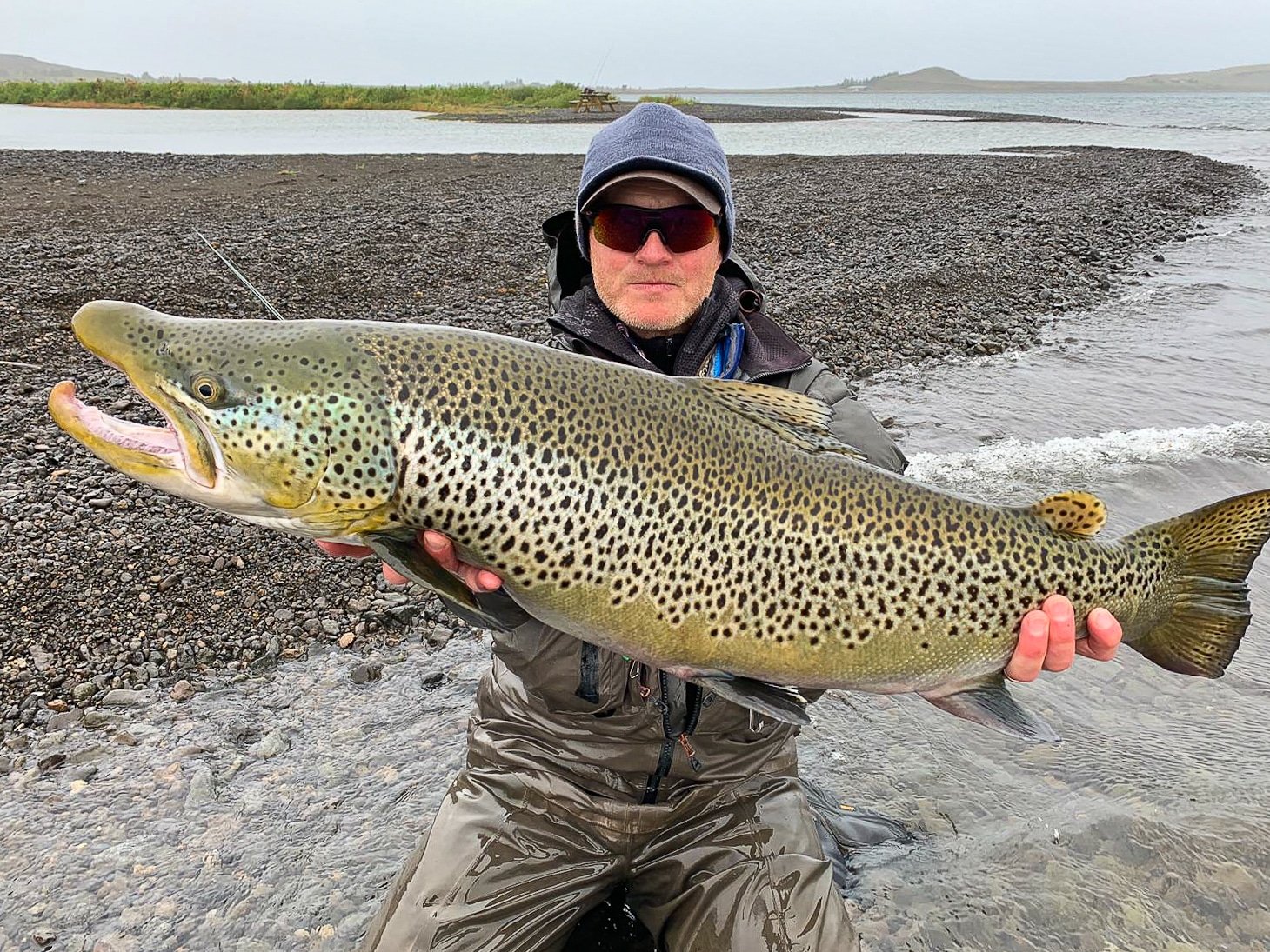 Sverir, the ultimate fishing guide, shows off his catch of the day!